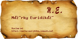 Márky Euridiké névjegykártya